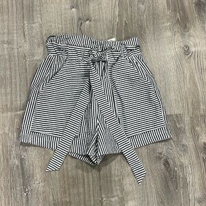 Zara hight waisted blue and white striped shorts